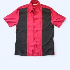 Black & Red Havanera Co Relaxed/Bowling/Cuban Button up